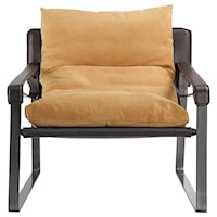 Contemporary Club Chair with Exposed Metal Frame