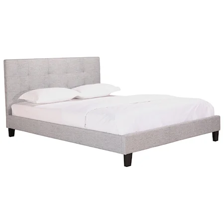Queen Low Profile Bed with Tufted Headboard