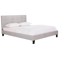 King Low Profile Bed with Tufted Headboard