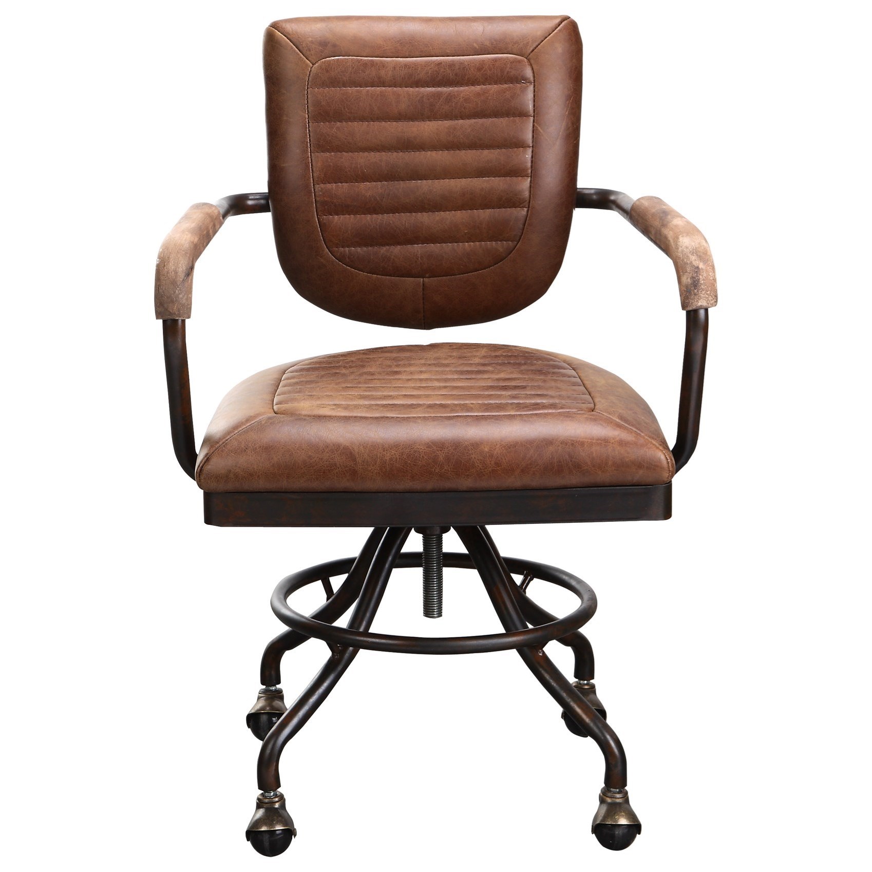 Industrial leather desk chair sale