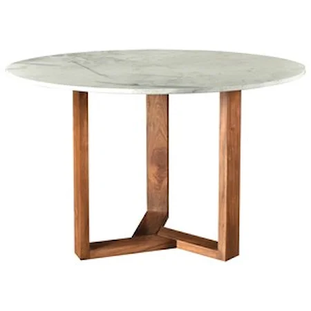Transitional Dining Table with Marble Top