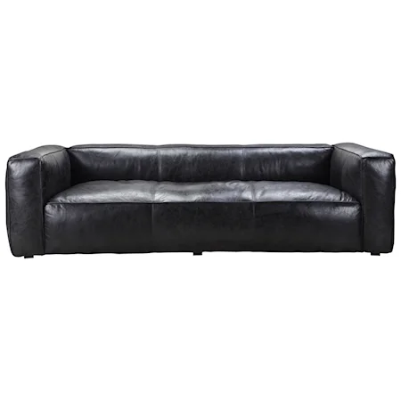Leather Sofa with Thick Track Arms