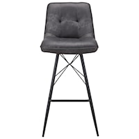 Contemporary Bar Stool with Upholstered Seat and Back