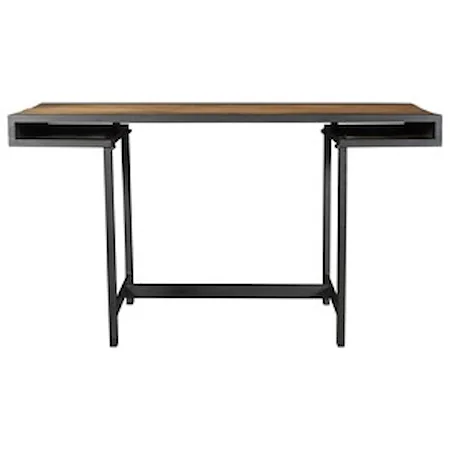 Industrial Desk with Solid Mango Wood Top