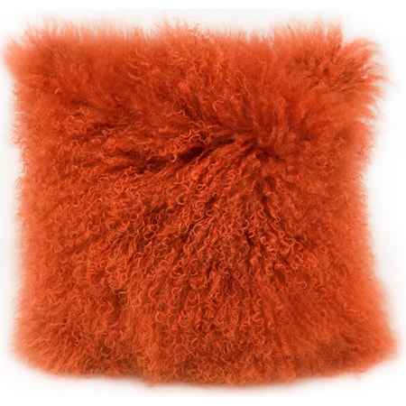 Lamb Fur Pillow Orange