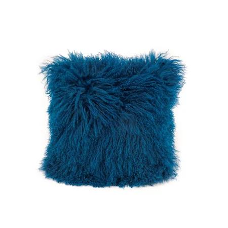 Lamb Fur Pillow Blue