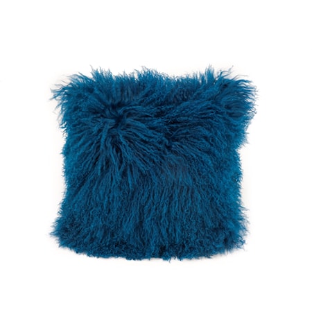 Lamb Fur Pillow Blue