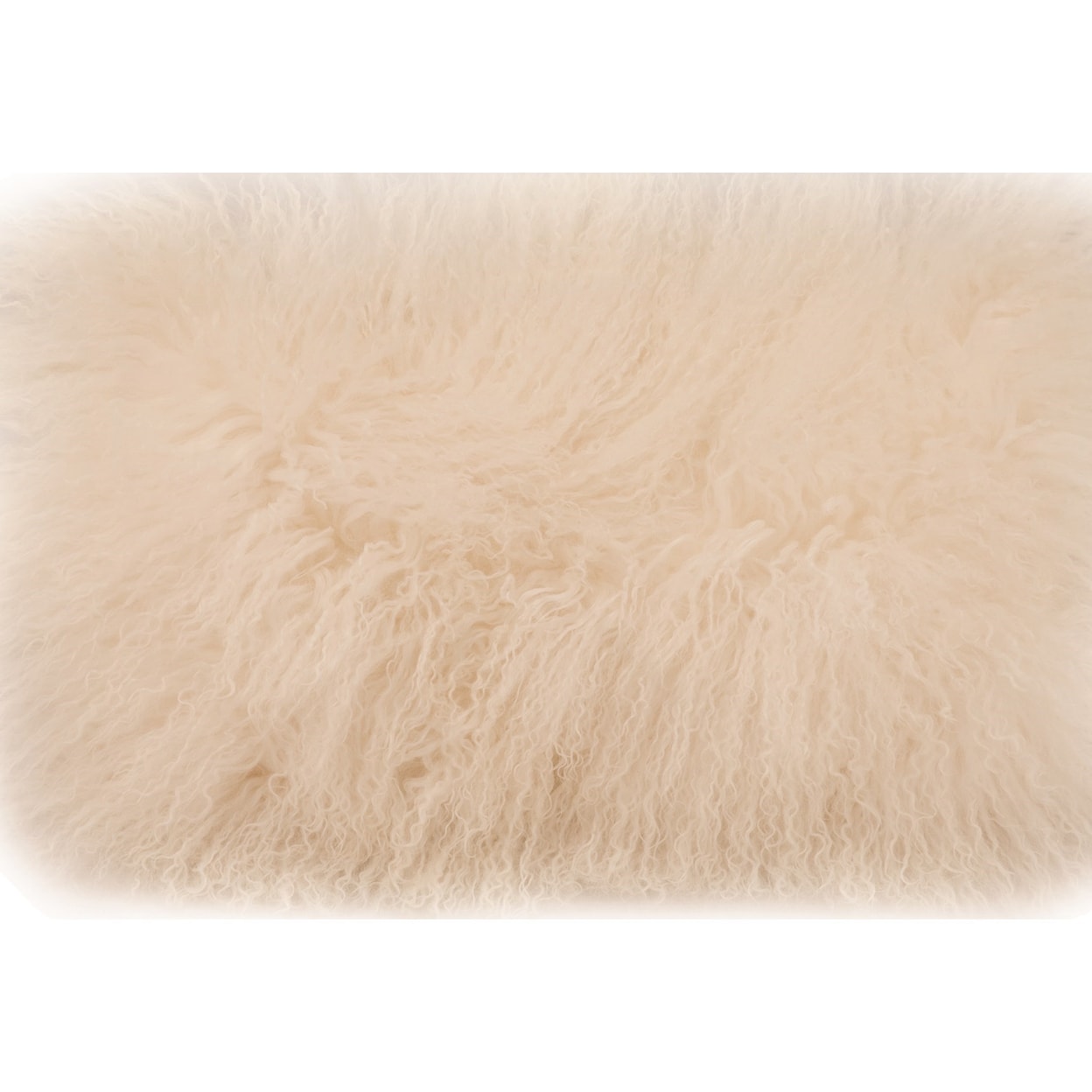 Moe's Home Collection Pillows and Throws Lamb Fur Pillow Cream