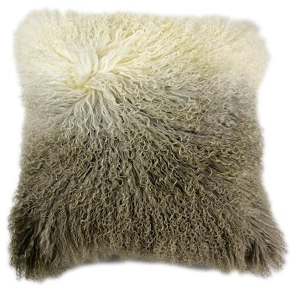 Moe's Home Collection Pillows and Throws Lamb Fur Pillow Light Grey Spectrum