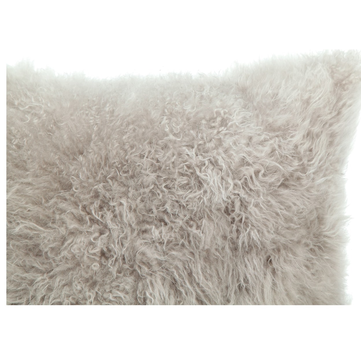 Moe's Home Collection Pillows and Throws Cashmere Fur Pillow Light Grey