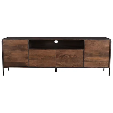 Industrial Entertainment Console with Cord Cutout
