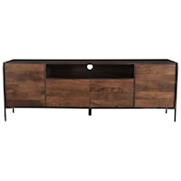 Industrial Entertainment Console with Cord Cutout