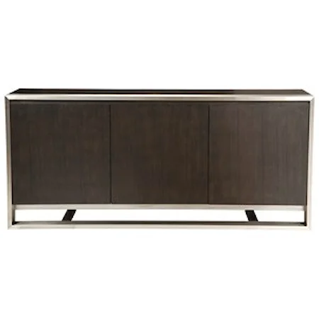 Dark Brown Sideboard with Stainless-Steel Frame