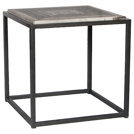 Contemporary Side Table with Marble Top