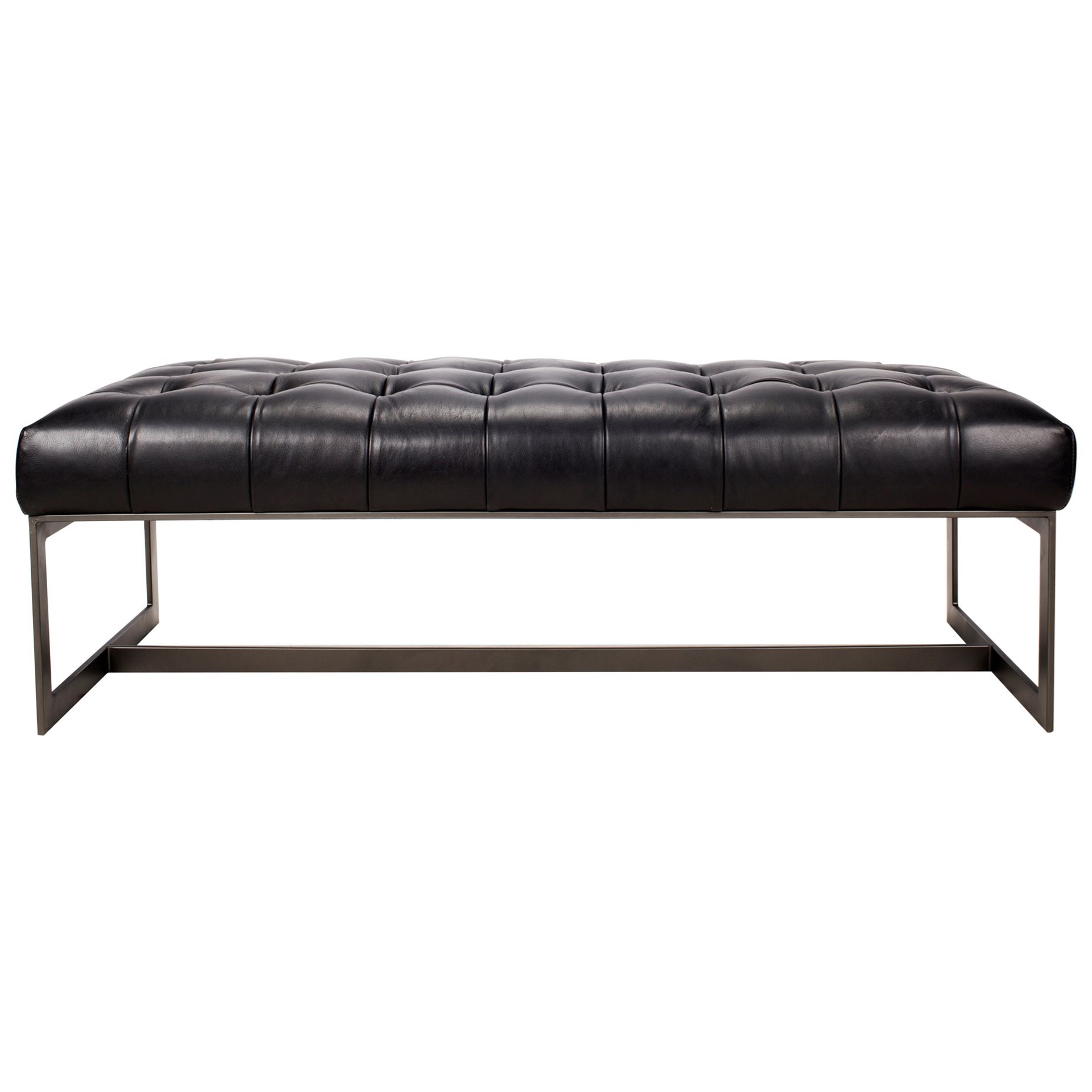 Black leather bench cheap