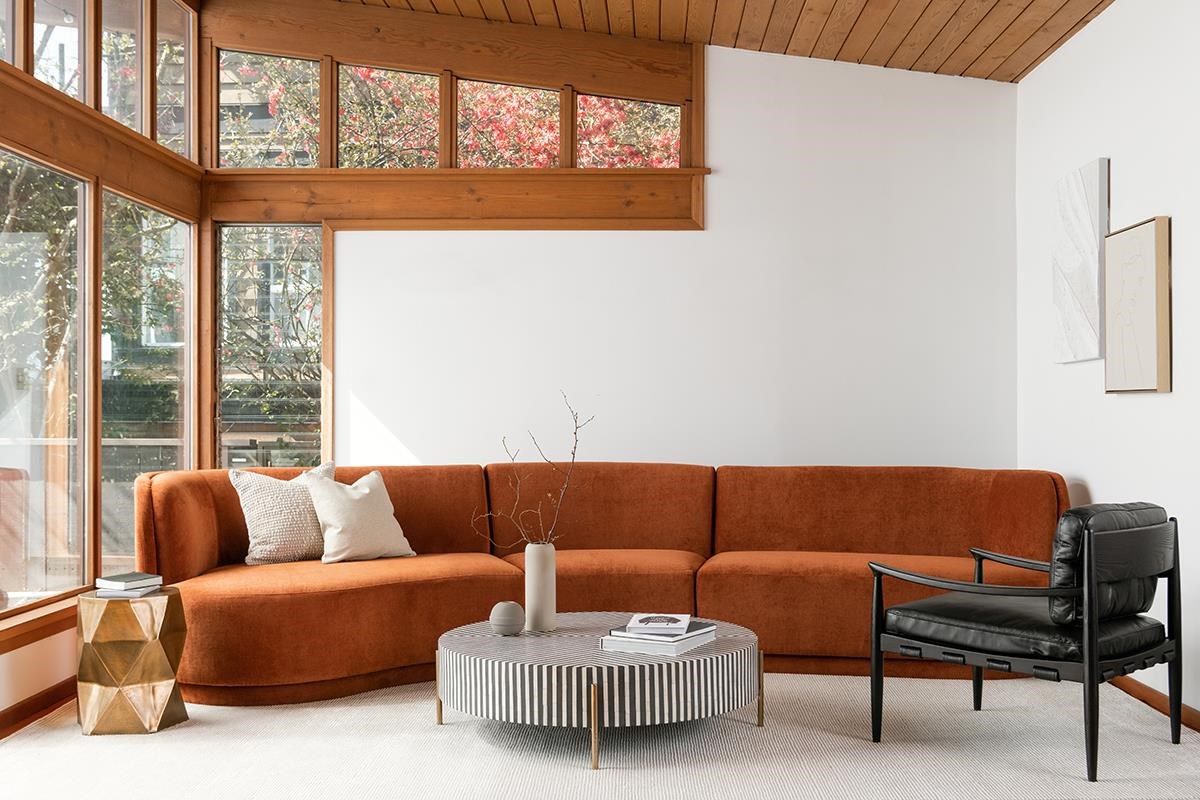 Rust sales sectional couch