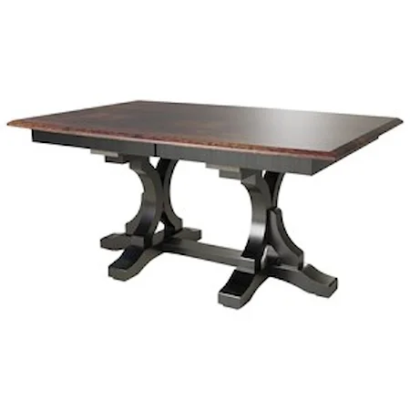 Customizable Solid Wood Double Pedestal Dining Table with Leaf Options