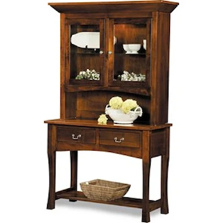 Customizable Solid Wood Dining Hutch with Accent Lighting