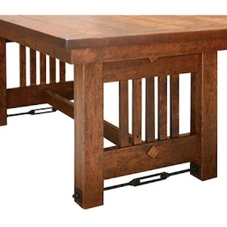 Customizable Solid Wood Trestle Dining Table with Dowel and Wedge Construction