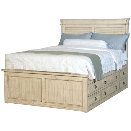 California King Captains Bed with 9 Drawers
