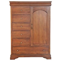 Transitional 6-Drawer Chest with Concealed Storage