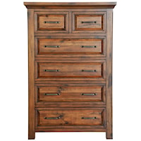 Rustic 6 Drawer Chest with Full Extension Drawers