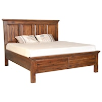 Rustic Queen Bed with Footboard Storage