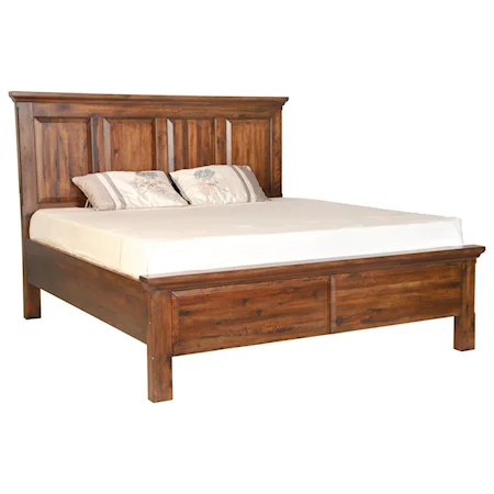 Rustic California King Bed with Footboard Storage