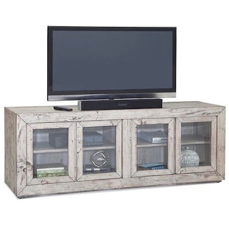Rustic 72" Entertainment Center with Glass Doors