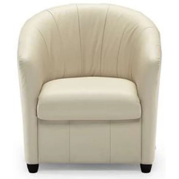 Natuzzi Editions A835 Contemporary Barrel Chair with Wood Feet