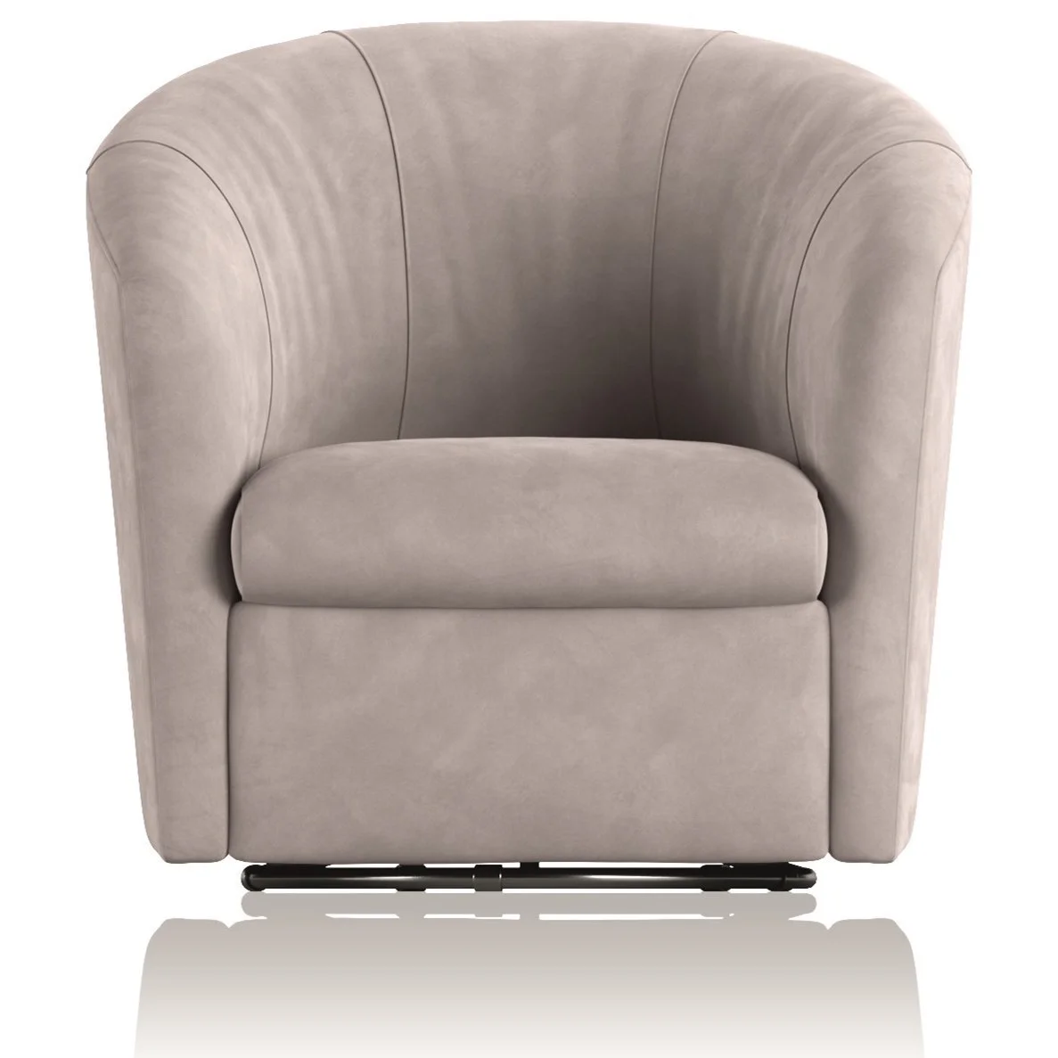 Natuzzi Editions 100 Italian Leather A835066 Contemporary Barrel