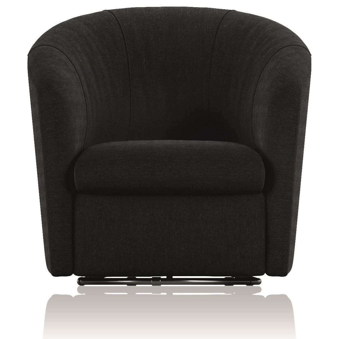 Natuzzi leather barrel sales swivel chair