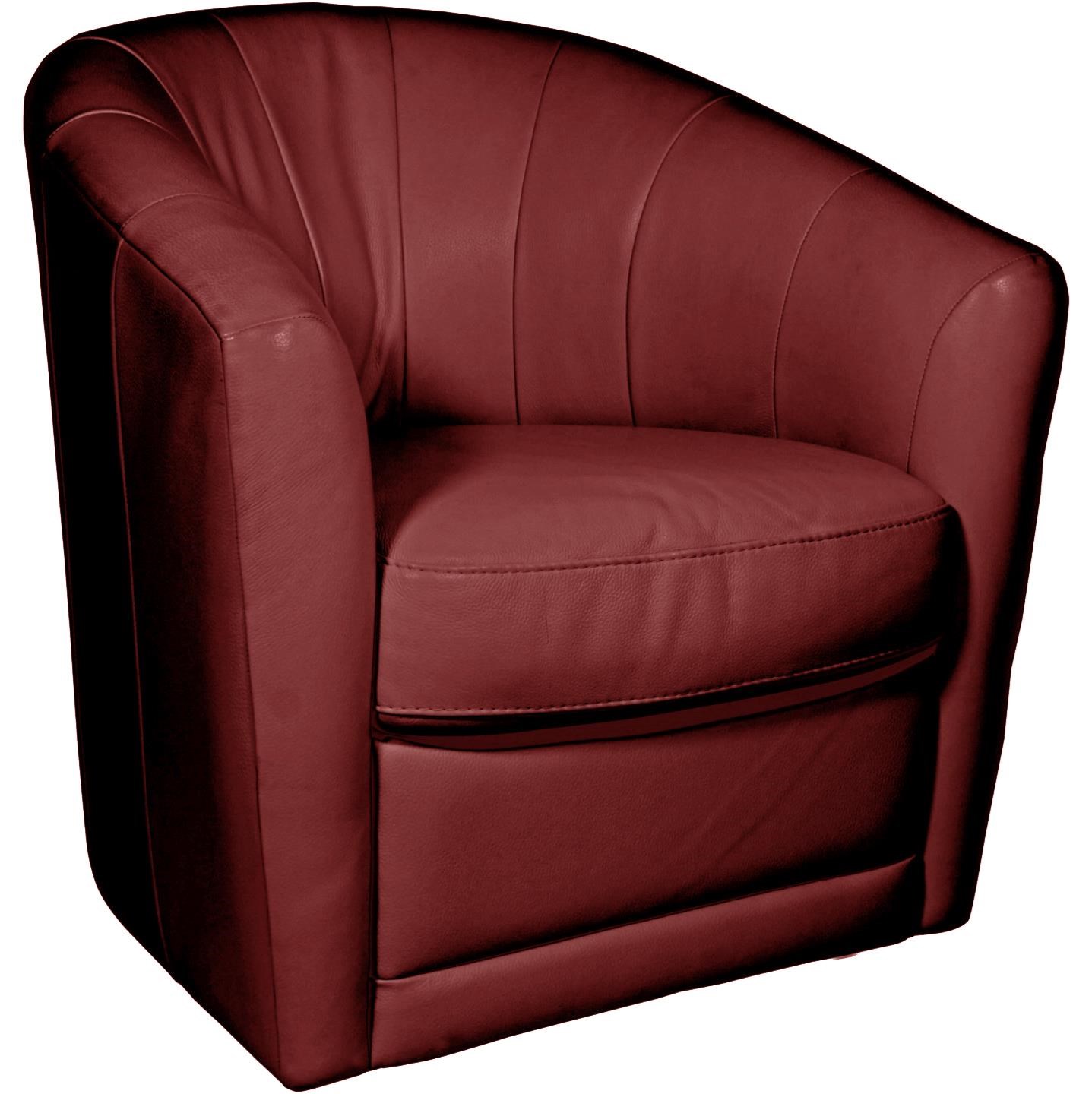 Red leather store barrel chair swivel