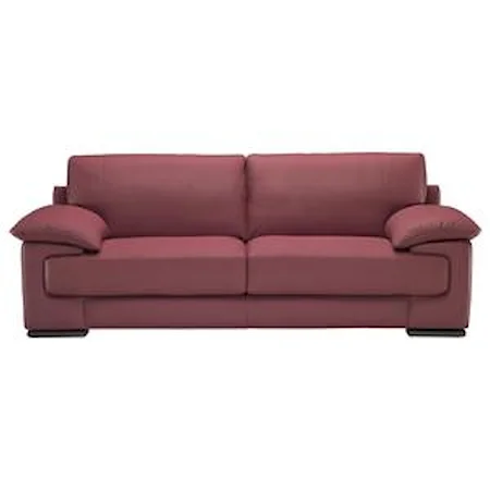 Contemporary Stationary Sofa with Low Pillow Arm