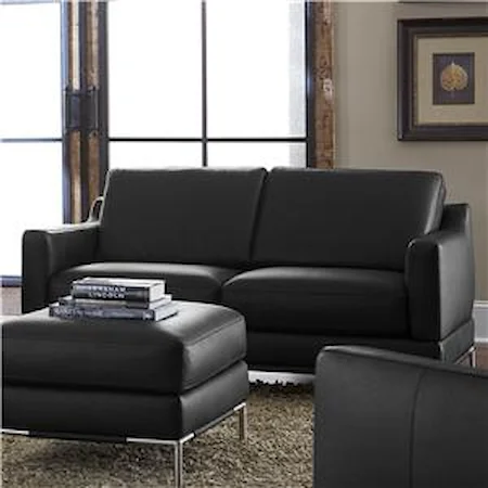 Contemporary Loveseat with Track Arms