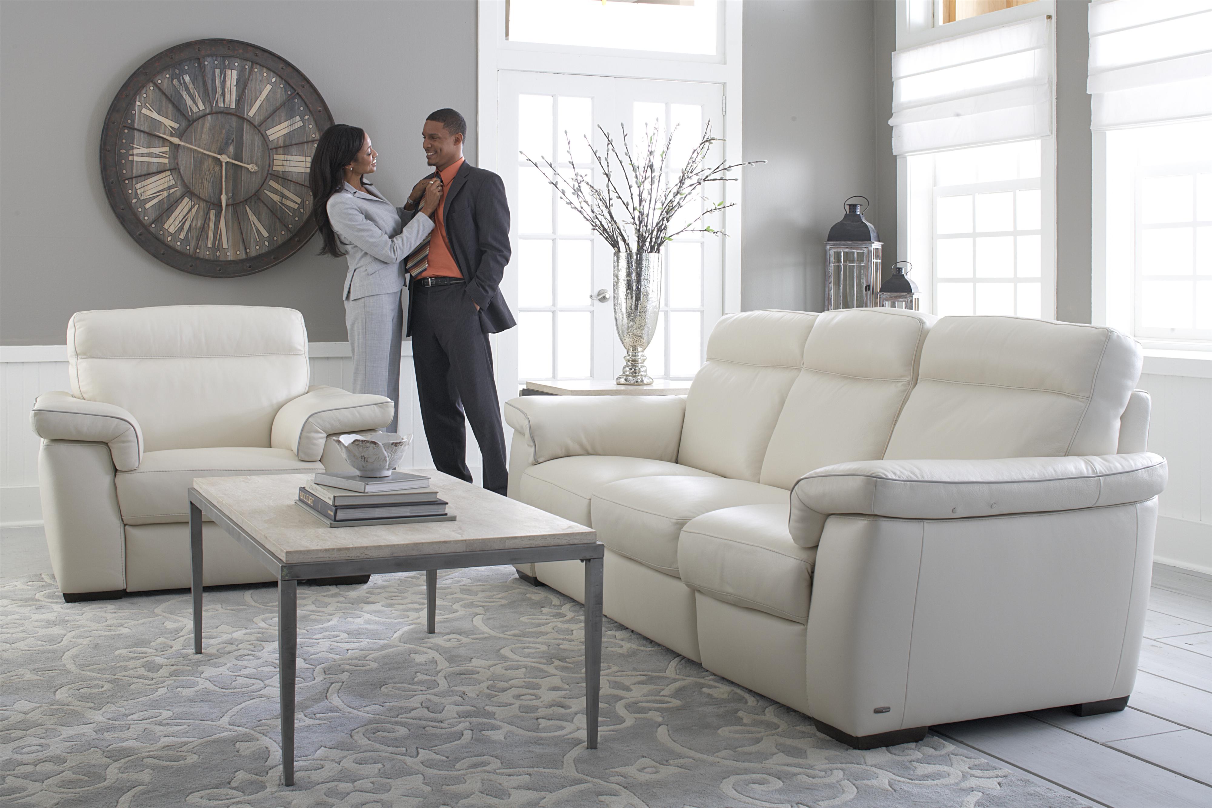 Natuzzi Editions B757 Contemporary Stationary Chair and a Half