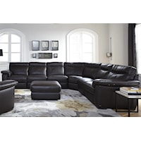 Four Piece Stationary Sectional Sofa with Padded Headrests