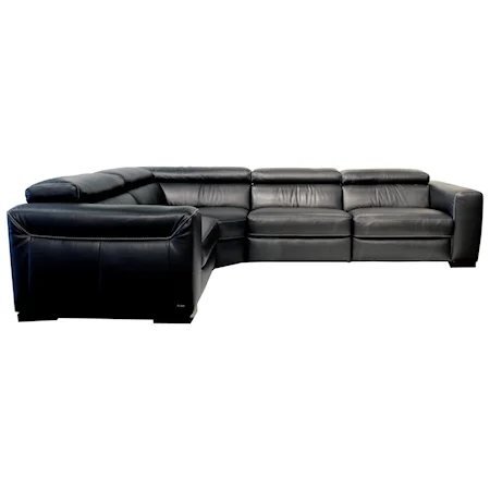 Contemporary Power Reclining Sectional with Power Headrests