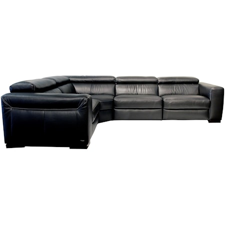 Contemporary Power Reclining Sectional with Power Headrests