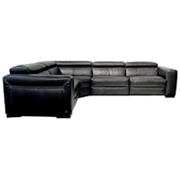 Contemporary Power Reclining Sectional with Power Headrests