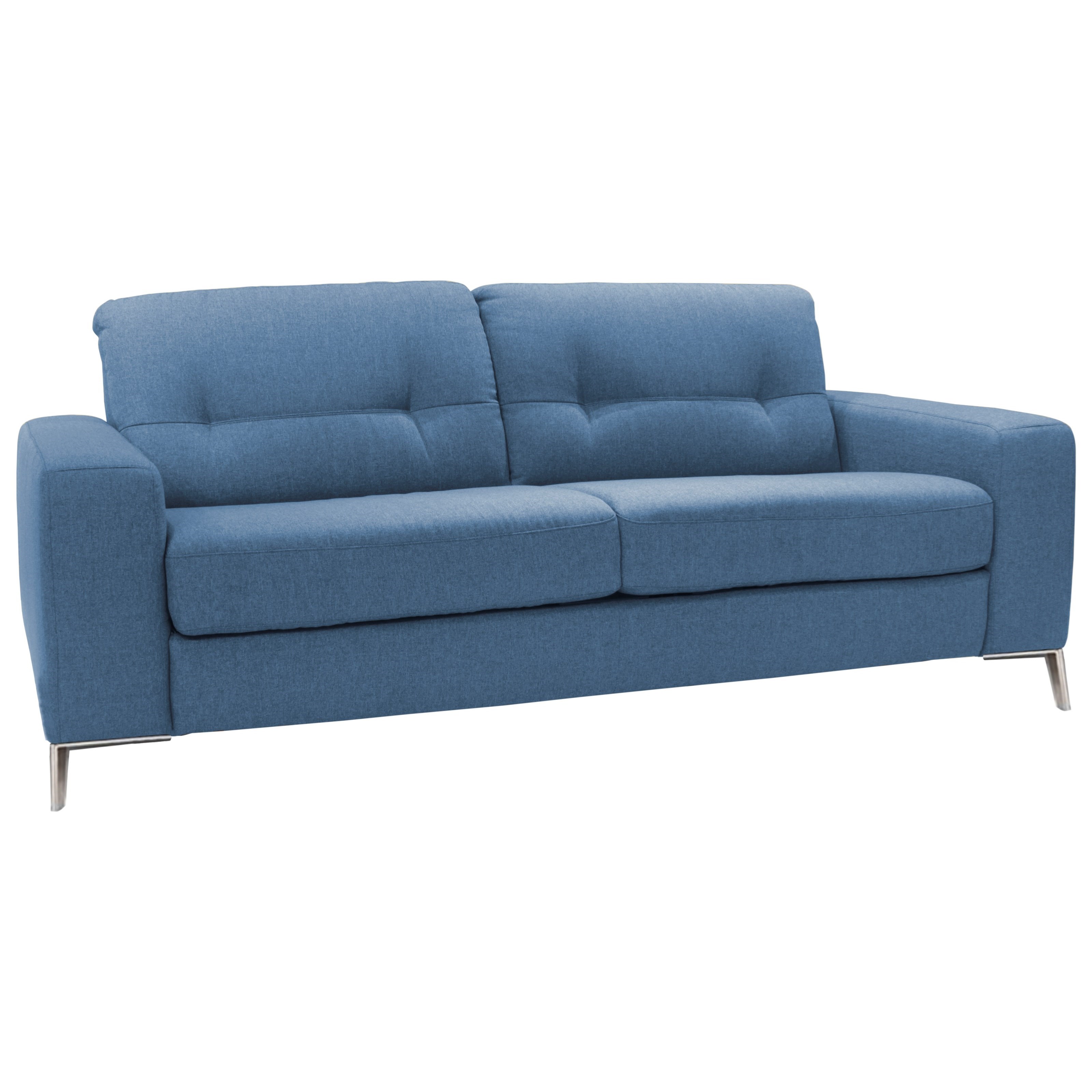 Blue leather top sleeper sofa