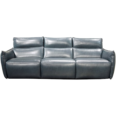 Contemporary Power Reclining Lay-Flat 3 Seat Sectional with Adjustable Headrest