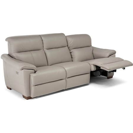 Contemporary Wall Hugger Power Reclining Sectional with Power Headrests