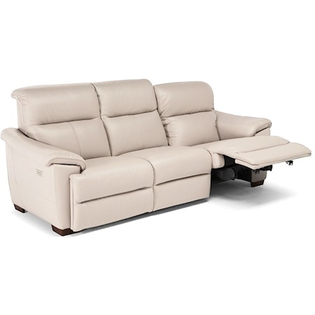 Contemporary Power Reclining Sofa with Power Headrest and Lumbar