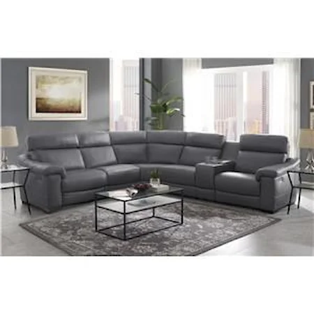 Power Reclining Leather Sectional Sofa