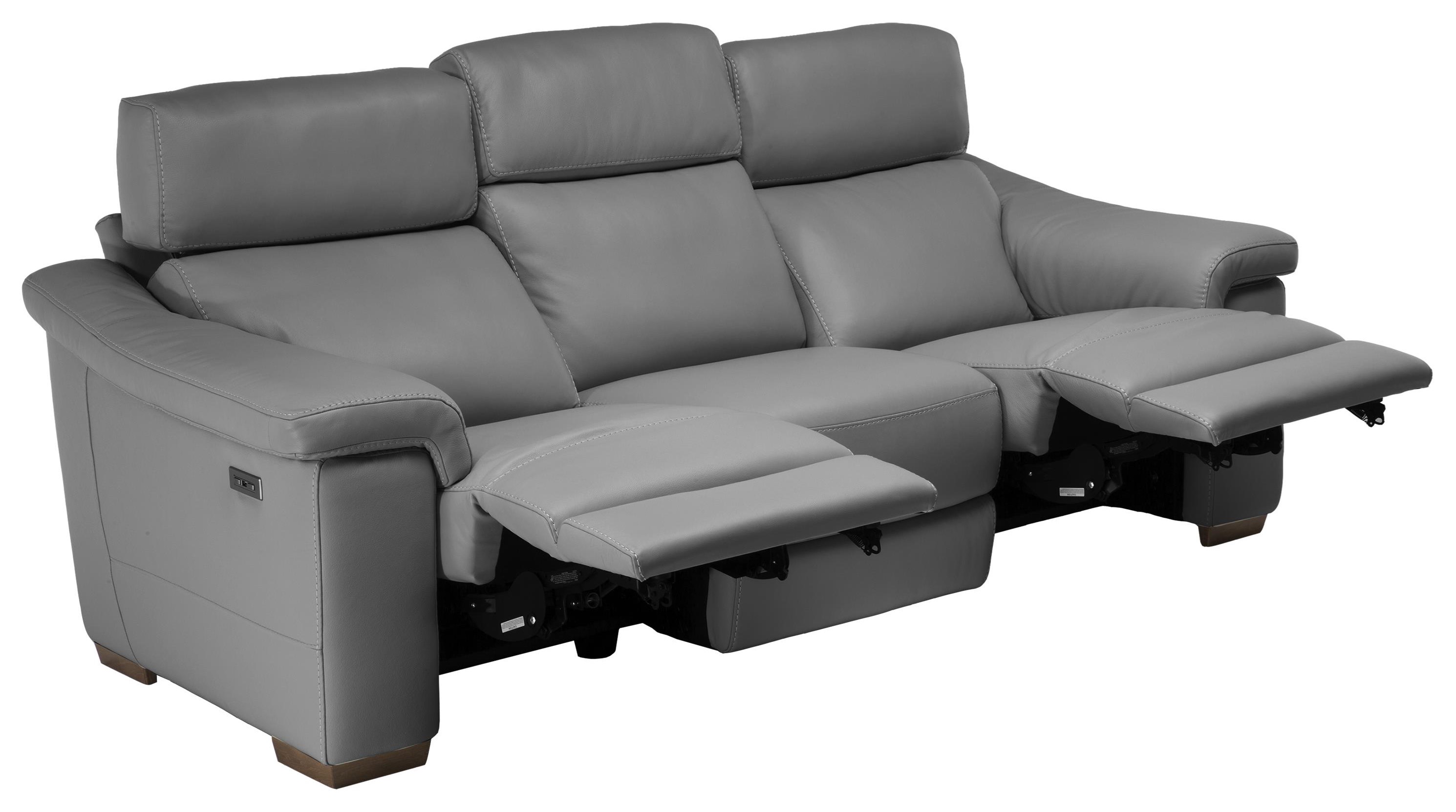 Natuzzi leather power reclining store sofa