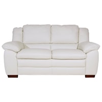 Casual Loveseat with Wooden Block Feet