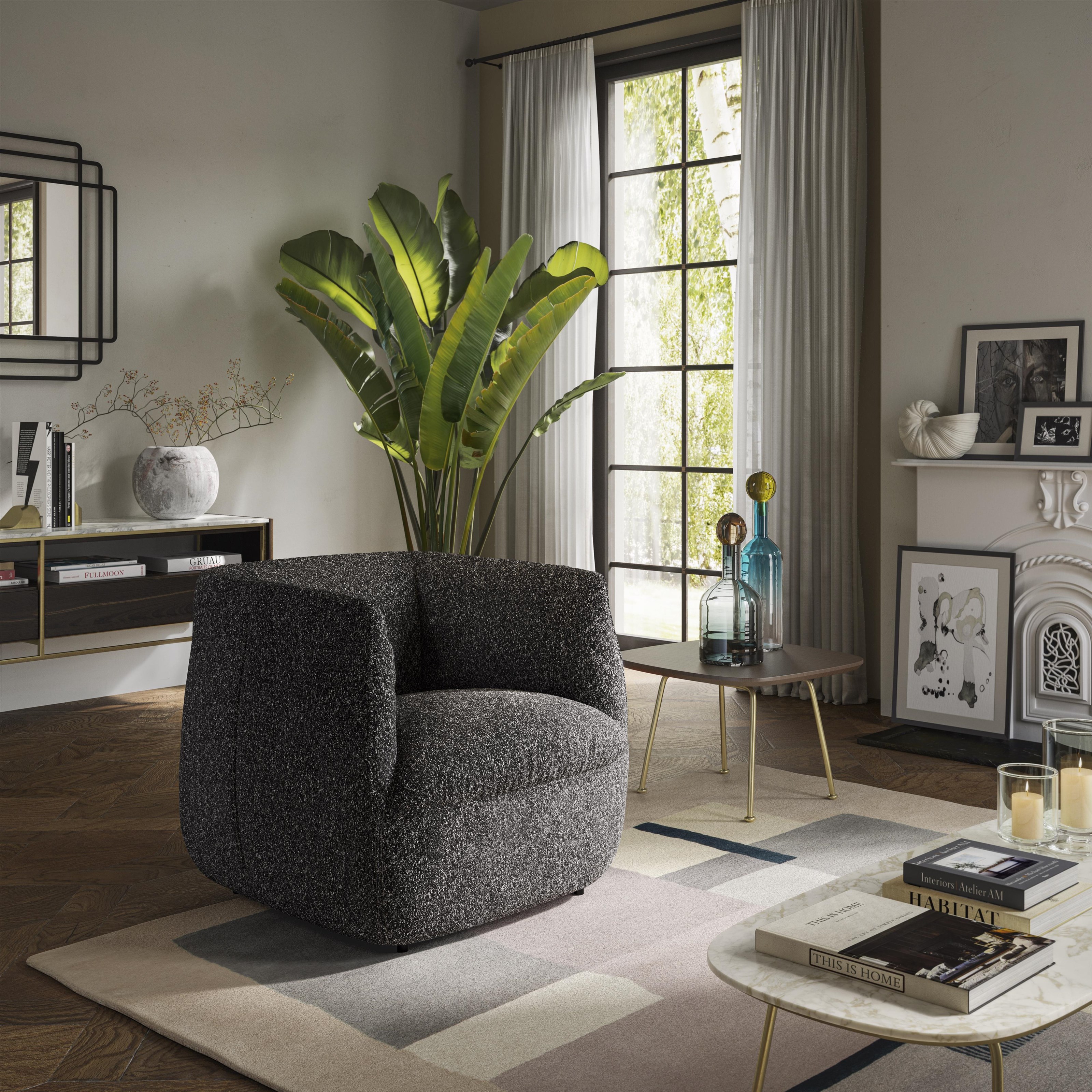 Veroniza upholstered swivel barrel chair clearance