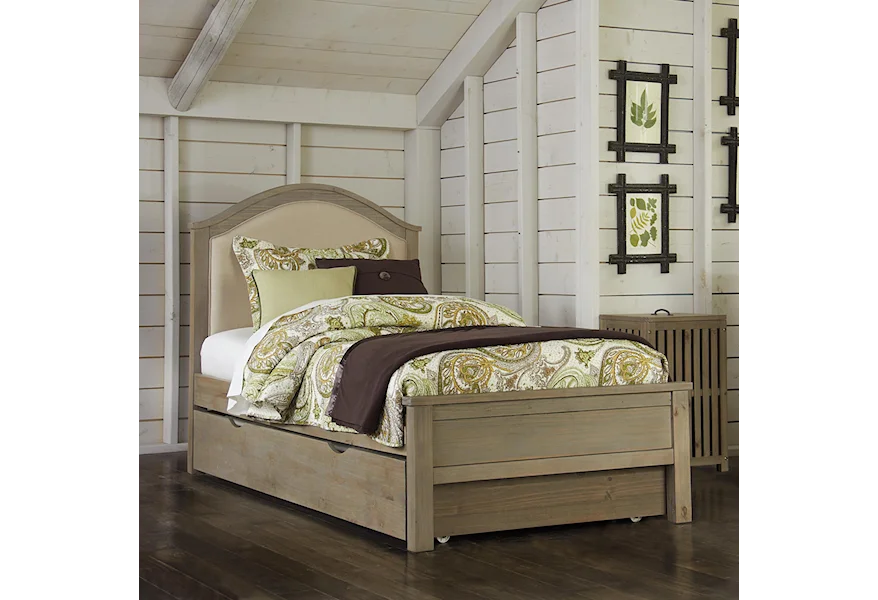 Highlands Twin Bailey Upholstered Bed with Trundle by NE Kids at Stoney Creek Furniture 