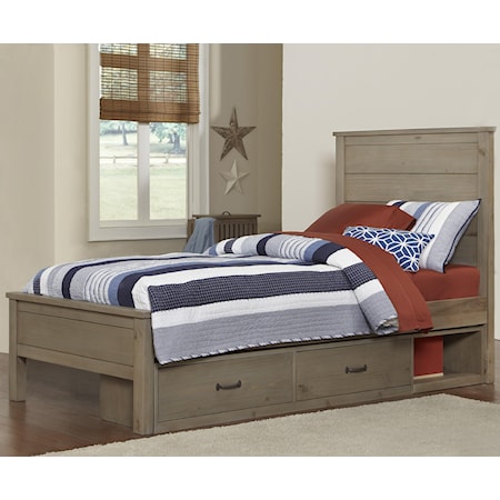 Twin Alex Flat Panel Bed with Storage